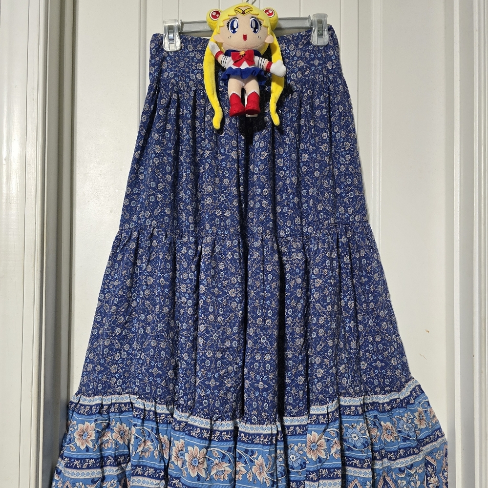 NATURAL LIFE Blue Floral Maxi Skirt
